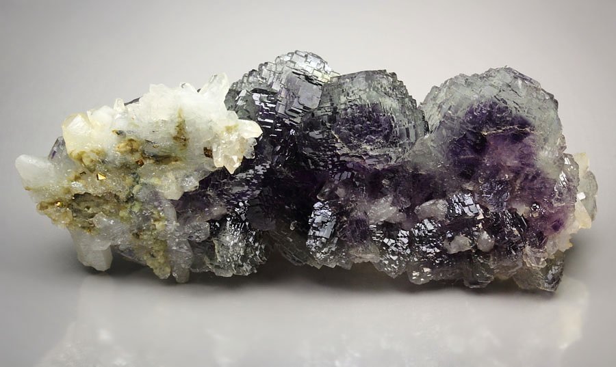 FLUORITE with PHANTOMS, CALCITE, QUARTZ, PYRITE