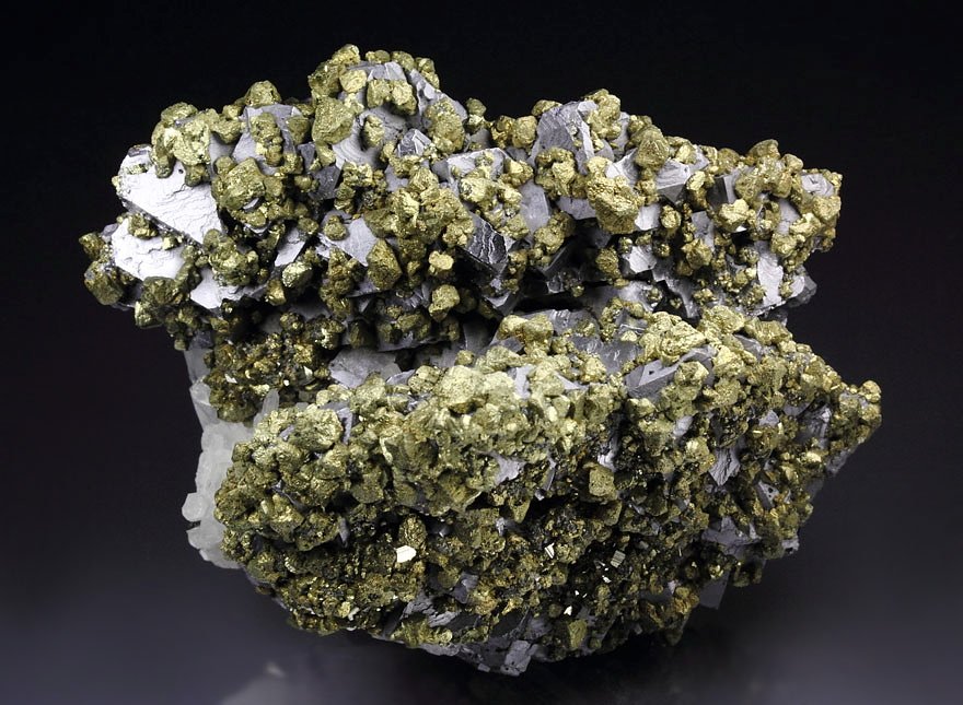 GALENA SPINEL LAW TWIN, CHALCOPYRITE, QUARTZ