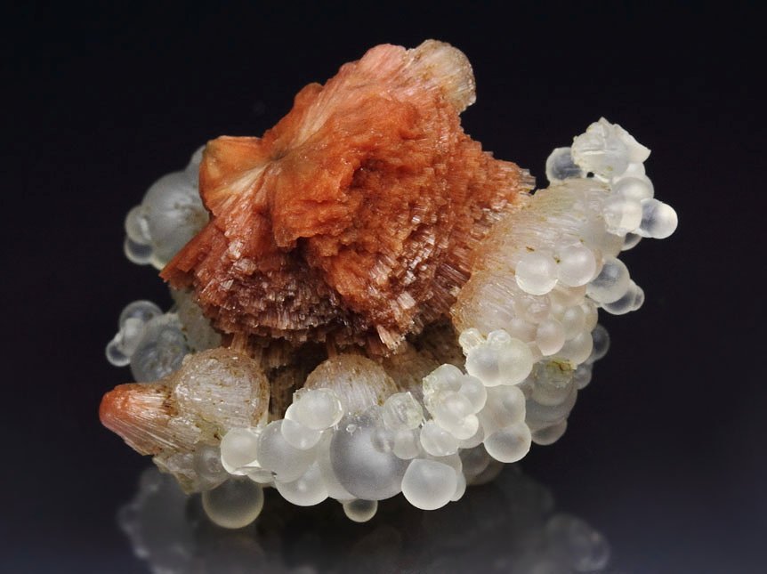 orange SCOLECITE, CHALCEDONY