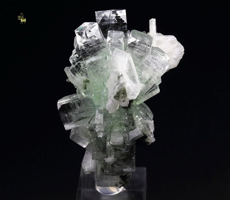 FLUORAPOPHYLLITE-(K) disco ball, STILBITE