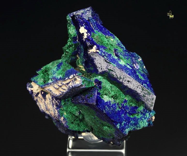 AZURITE, MALACHITE pseudomorph 