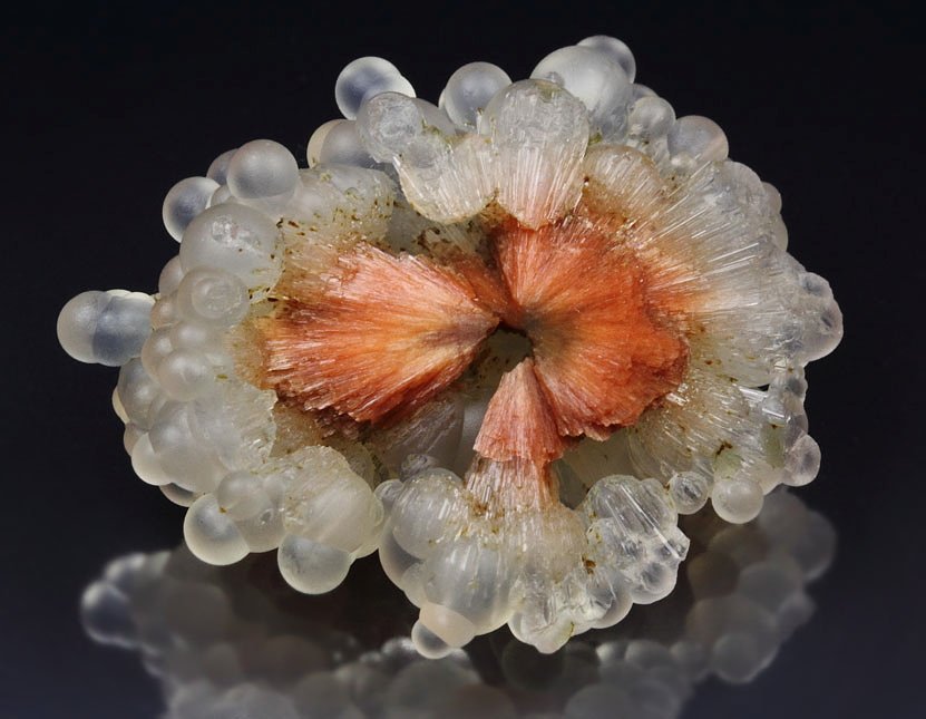 orange SCOLECITE, CHALCEDONY