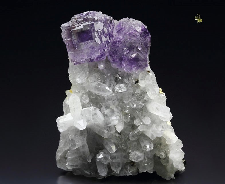 FLUORITE with PHANTOMS, QUARTZ, PYRITE