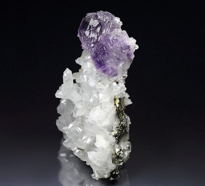 FLUORITE with PHANTOMS, QUARTZ, PYRITE