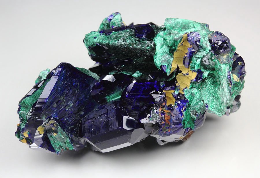 gemmy AZURITE, MALACHITE pseudomorph 