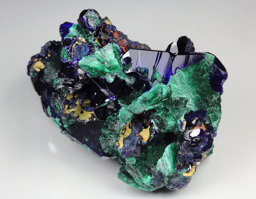 gemmy AZURITE, MALACHITE pseudomorph 