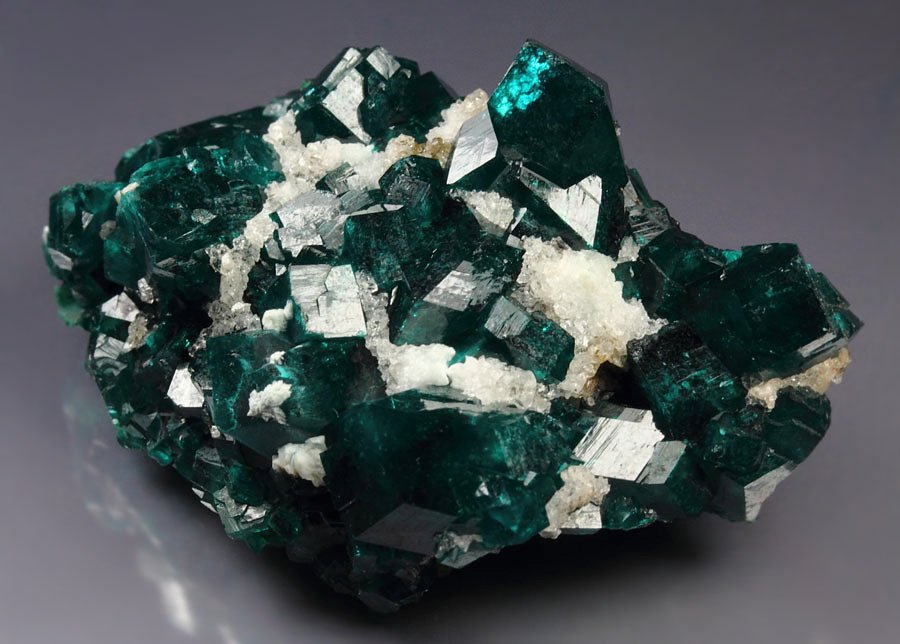 gemmy DIOPTASE, QUARTZ, CALCITE