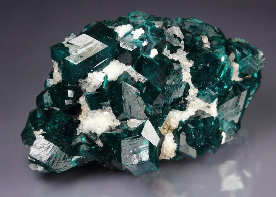 gemmy DIOPTASE, QUARTZ, CALCITE