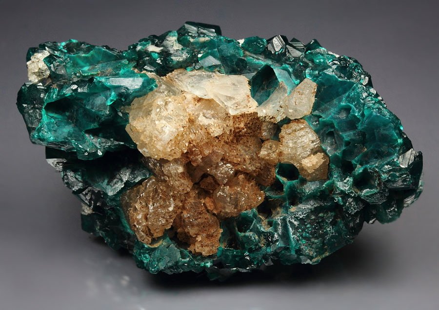 gemmy DIOPTASE, QUARTZ, CALCITE