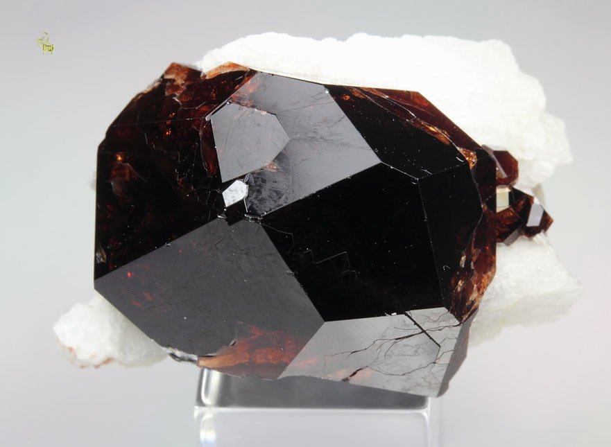 gemmy GARNET var. SPESSARTINE, ALBITE