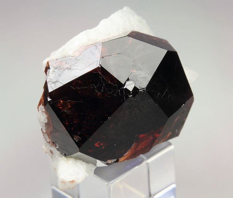 gemmy GARNET var. SPESSARTINE, ALBITE