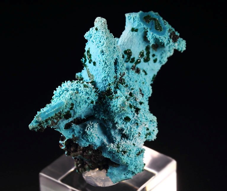 new find - AJOITE pseudomorph after AZURITE, after MALACHITE