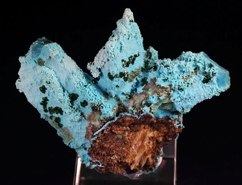 new find - AJOITE pseudomorph after AZURITE, after MALACHITE