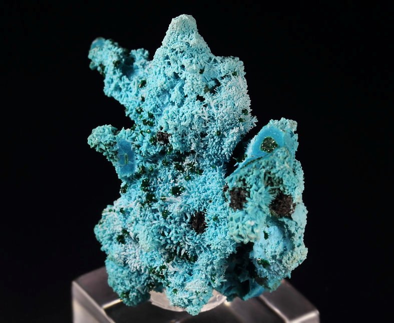 new find - AJOITE pseudomorph after AZURITE, after MALACHITE