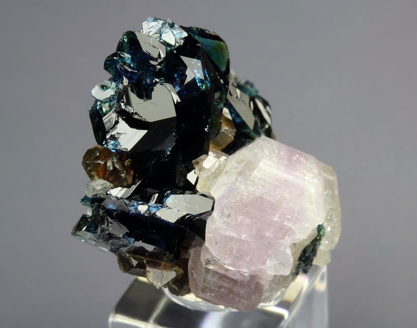 gem LAZULITE, gem FLUORAPATITE, SIDERITE, QUARTZ