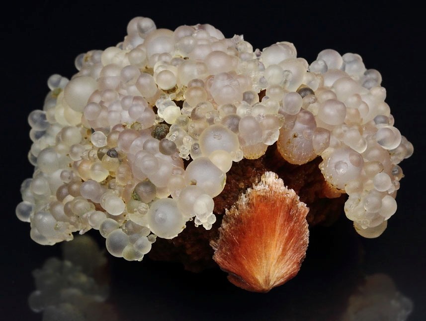 orange SCOLECITE, CHALCEDONY