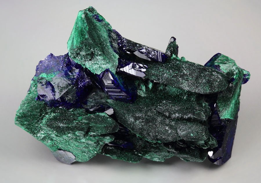 AZURITE, MALACHITE pseudomorph after AZURITE