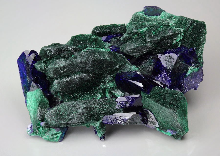 AZURITE, MALACHITE pseudomorph after AZURITE