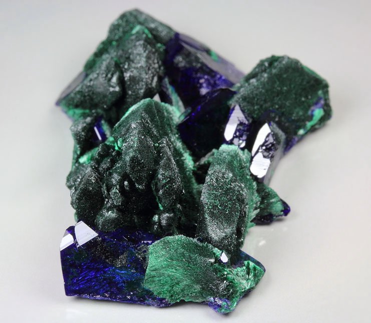 AZURITE, MALACHITE pseudomorph after AZURITE