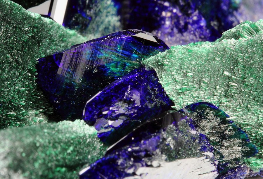 AZURITE, MALACHITE pseudomorph after AZURITE