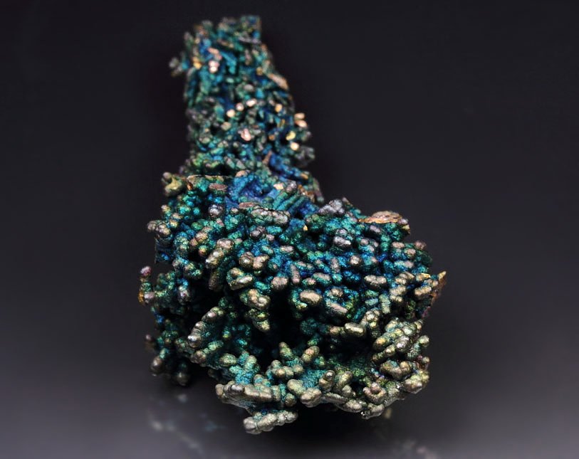 CHALCOCITE, DJURLEITE, iridescent CHALCOPYRITE