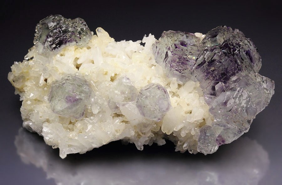 FLUORITE with PHANTOMS, CALCITE, QUARTZ