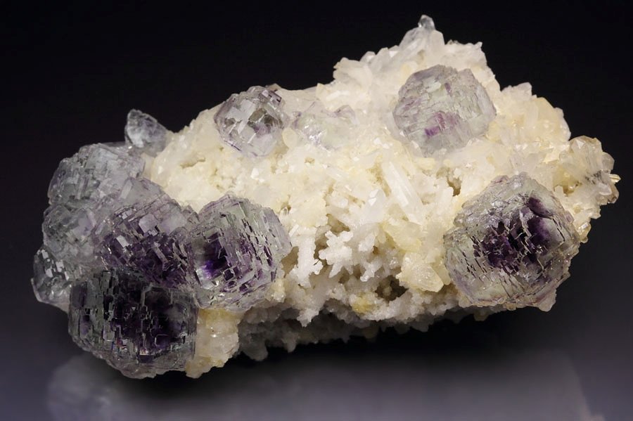 FLUORITE with PHANTOMS, CALCITE, QUARTZ