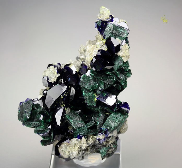 AZURITE, MALACHITE PSEUDOMORPH, CERUSSITE