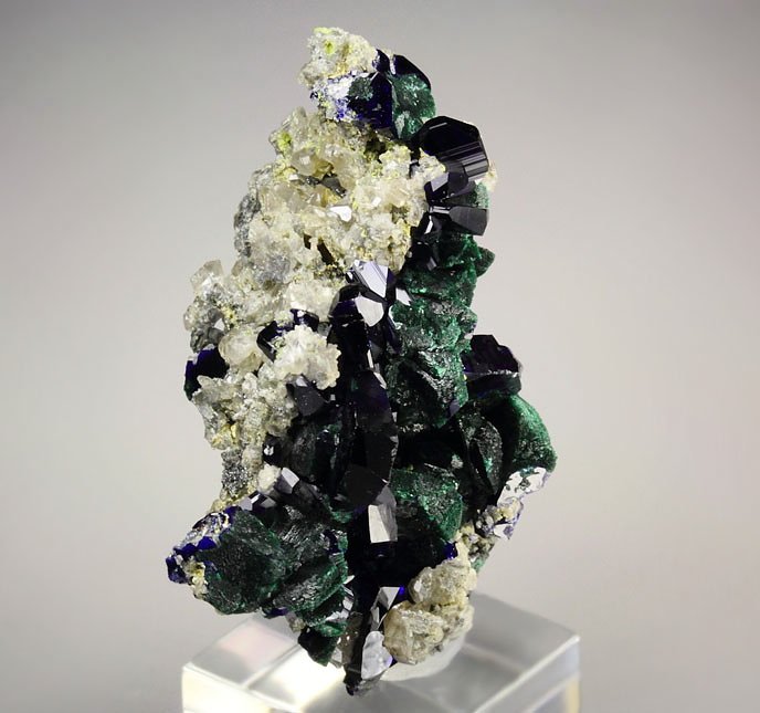 AZURITE, MALACHITE PSEUDOMORPH, CERUSSITE