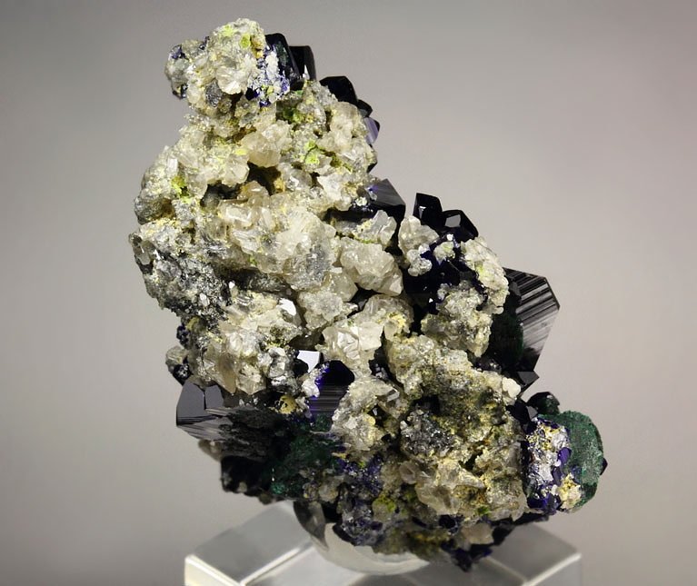 AZURITE, MALACHITE PSEUDOMORPH, CERUSSITE