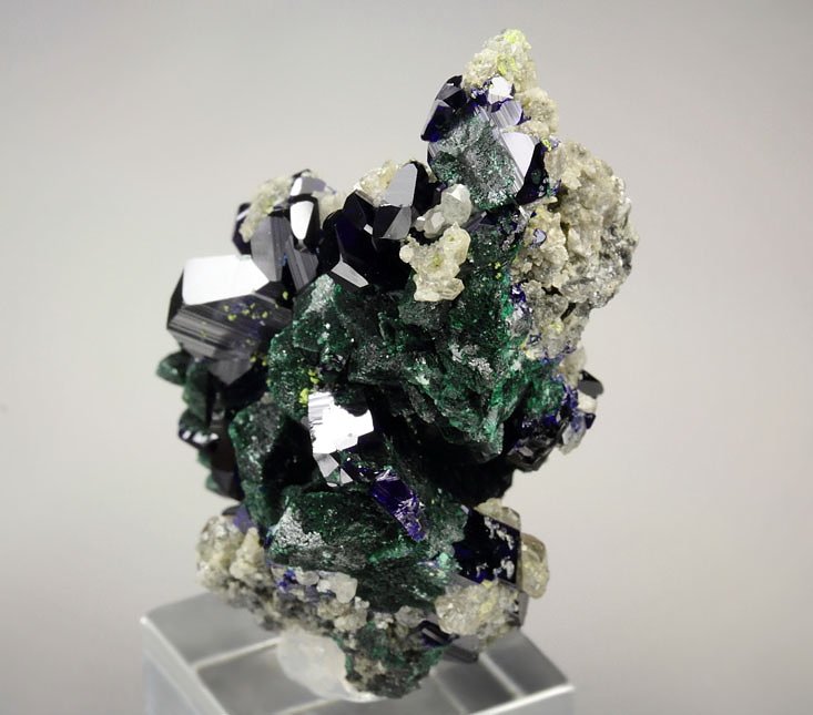 AZURITE, MALACHITE PSEUDOMORPH, CERUSSITE