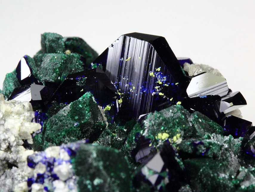 AZURITE, MALACHITE PSEUDOMORPH, CERUSSITE