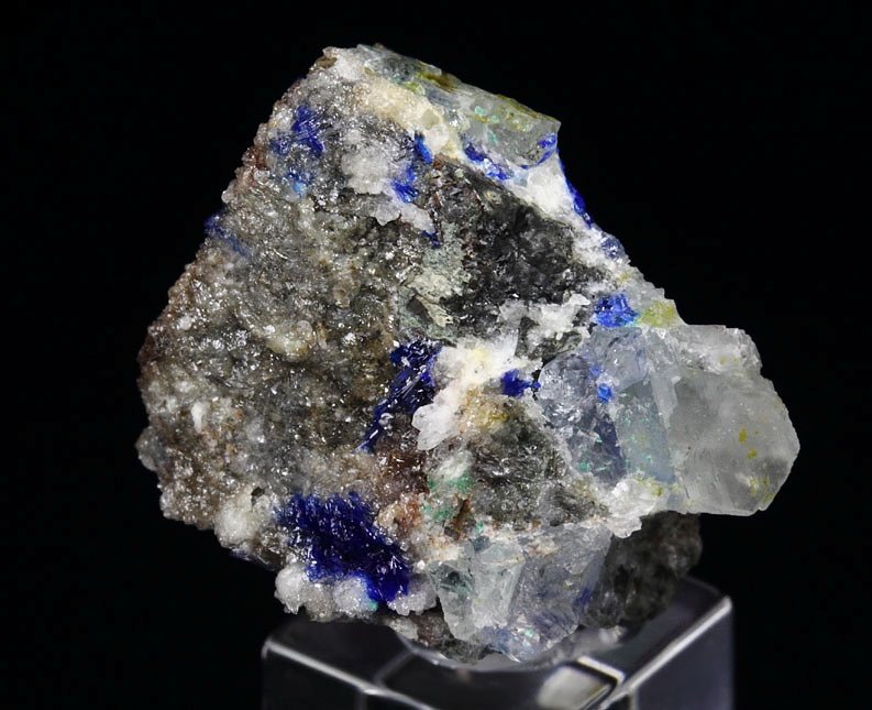 LINARITE, FLUORITE, GALENA, ANGLESITE, BROCHANTITE