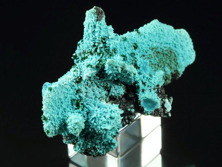 new find - AJOITE pseudomorph after AZURITE, after MALACHITE