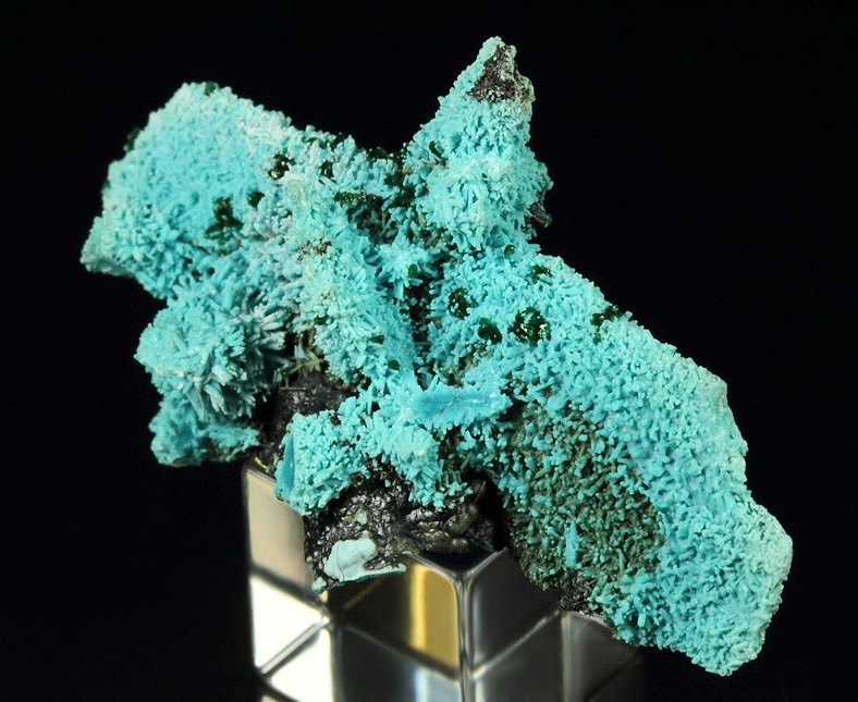 new find - AJOITE pseudomorph after AZURITE, after MALACHITE