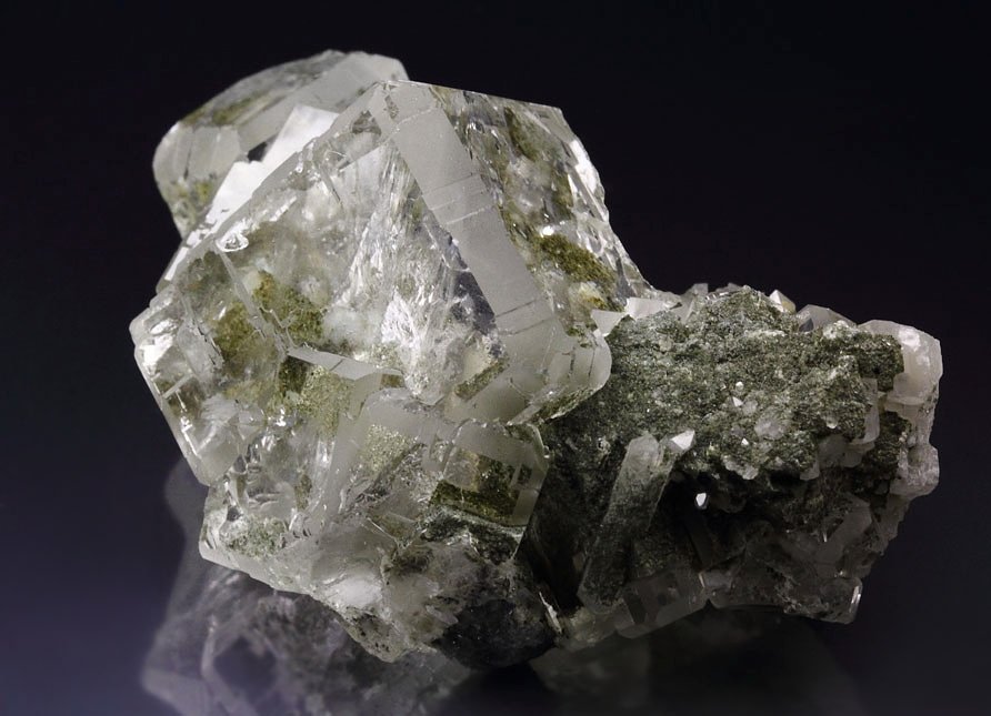 water-clear FLUORITE with QUARTZ inclusions