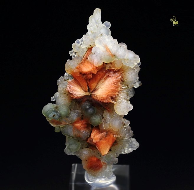 orange SCOLECITE, CHALCEDONY