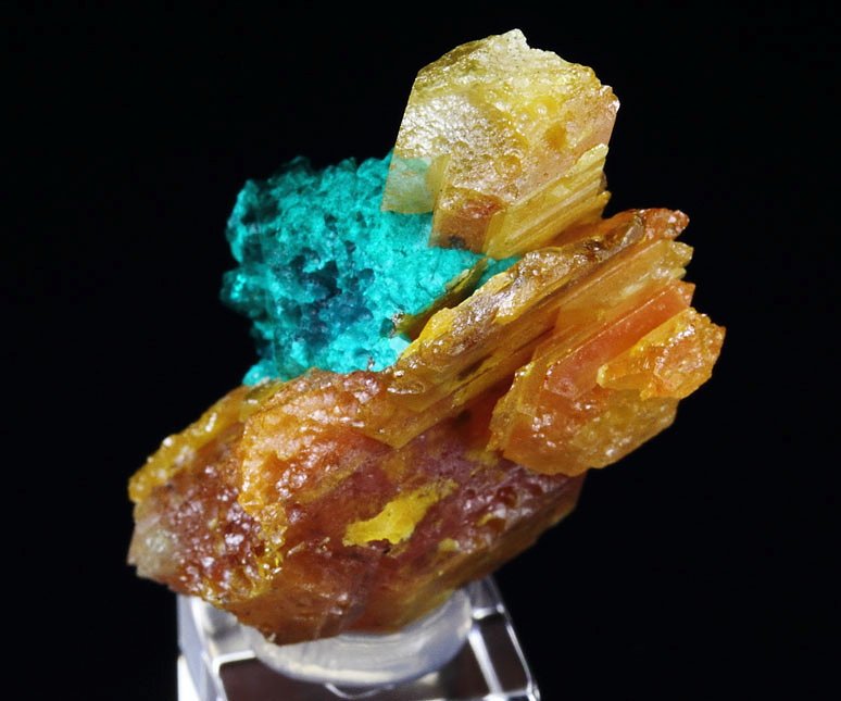 WULFENITE, DIOPTASE