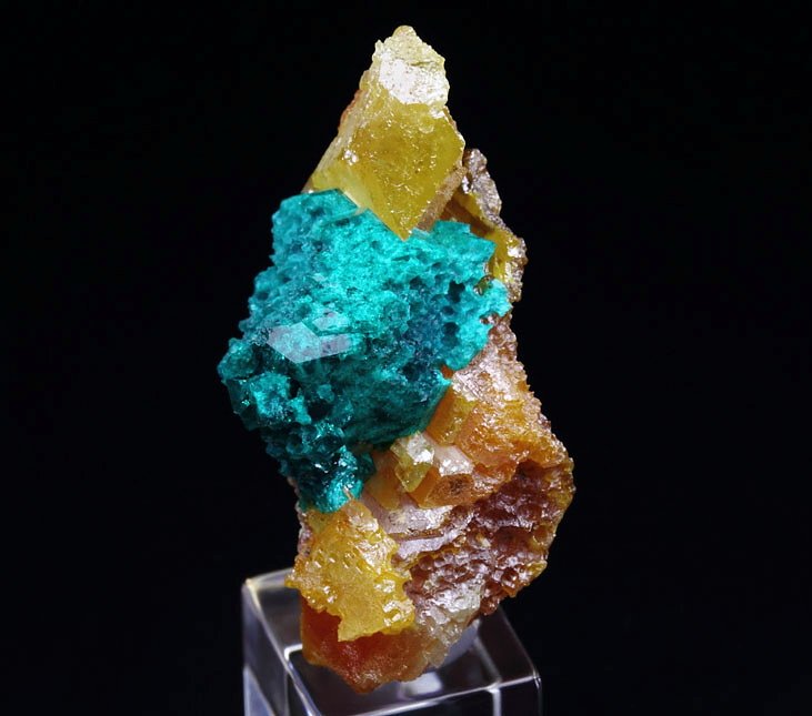 WULFENITE, DIOPTASE