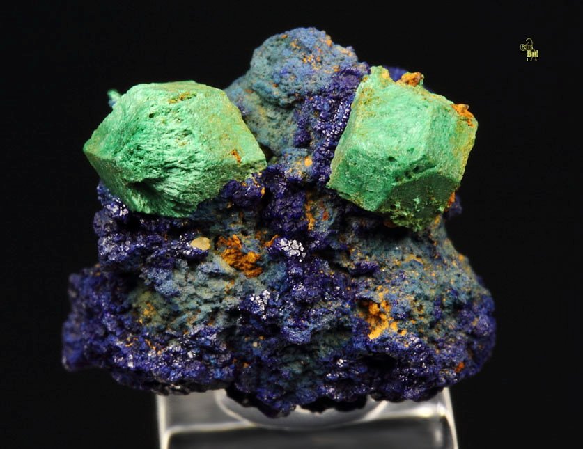 MALACHITE PSEUDOMORPH after CUPRITE, AZURITE