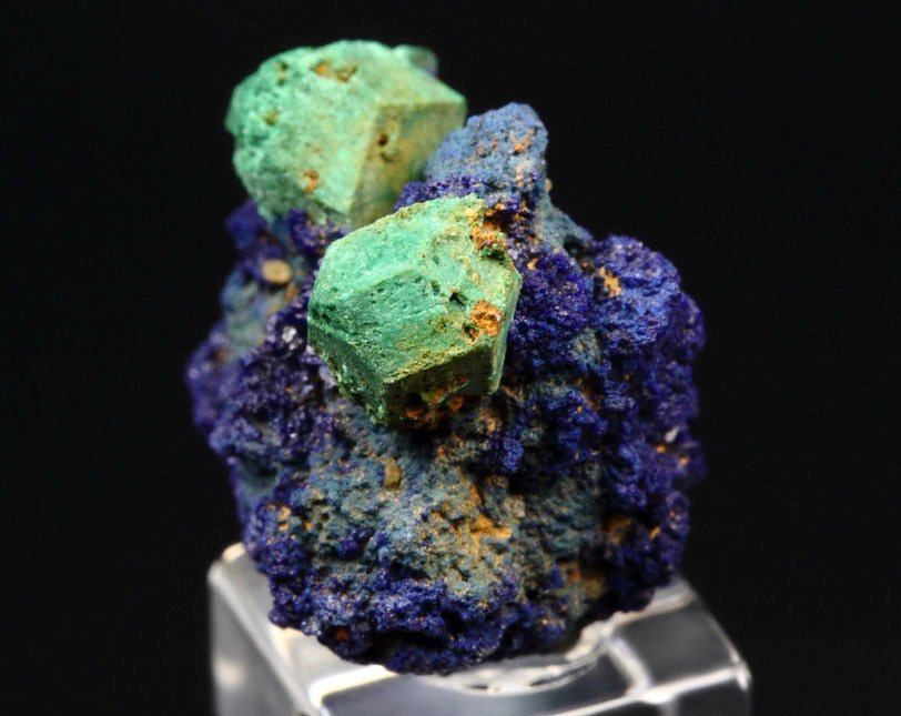 MALACHITE PSEUDOMORPH after CUPRITE, AZURITE