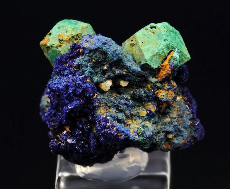 MALACHITE PSEUDOMORPH after CUPRITE, AZURITE