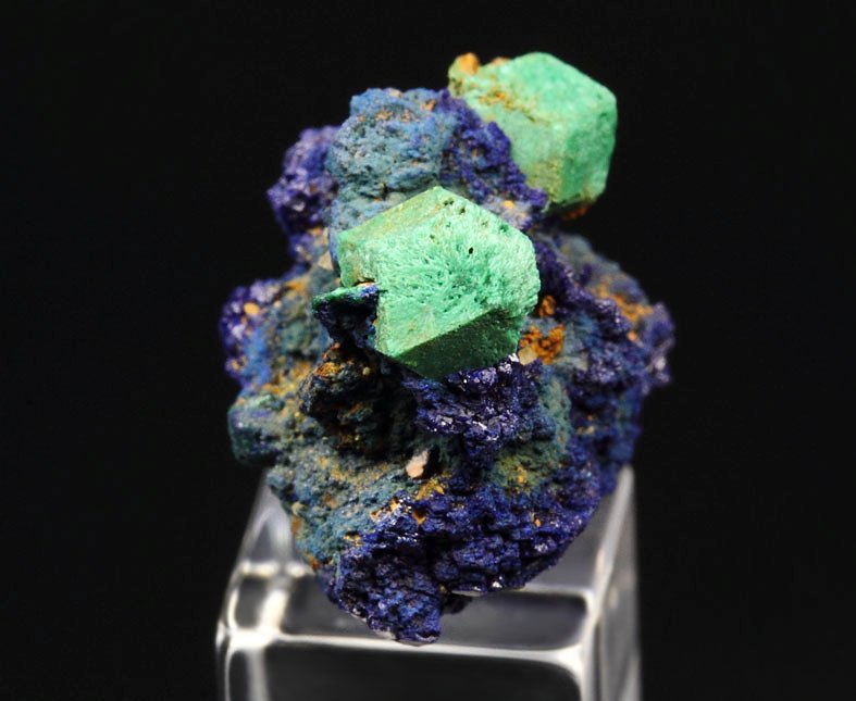 MALACHITE PSEUDOMORPH after CUPRITE, AZURITE