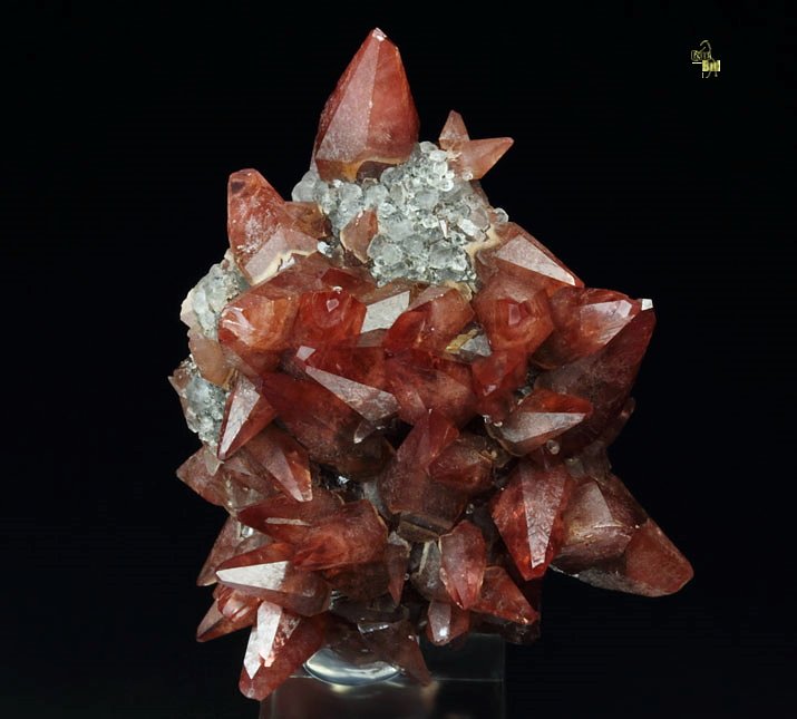 gem RHODOCHROSITE, FLUORITE