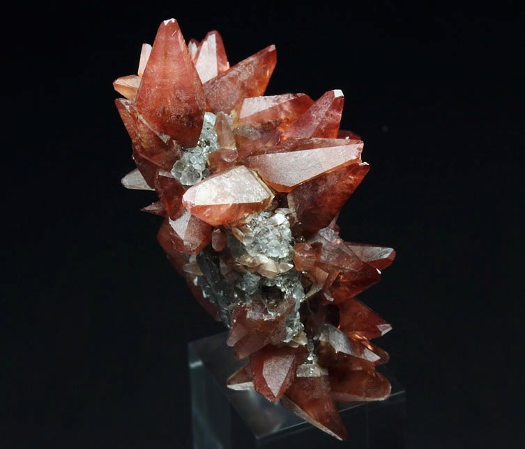 gem RHODOCHROSITE, FLUORITE