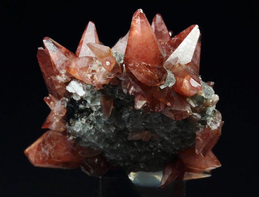 gem RHODOCHROSITE, FLUORITE