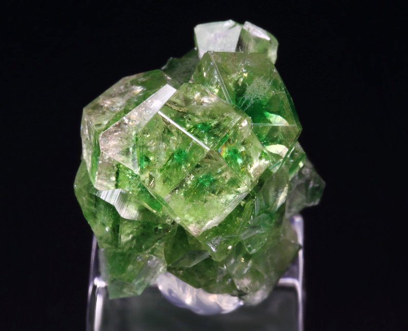 gem GARNET var. GROSSULAR with GREEN CHROMIAN PHANTOMS