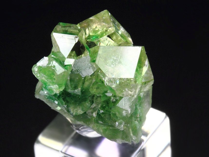 gem GARNET var. GROSSULAR with GREEN CHROMIAN PHANTOMS