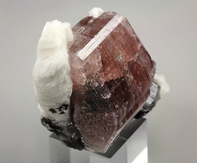 gem FLUORAPATITE, TOURMALINE var. SCHORL, ALBITE