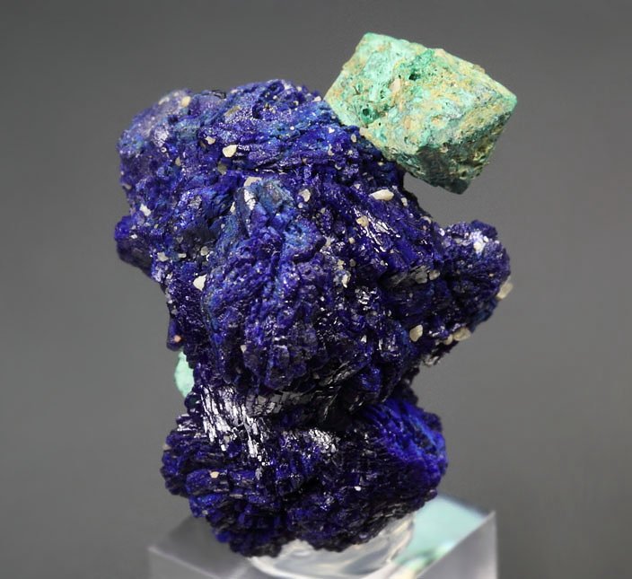 MALACHITE PSEUDOMORPH after CUPRITE, AZURITE